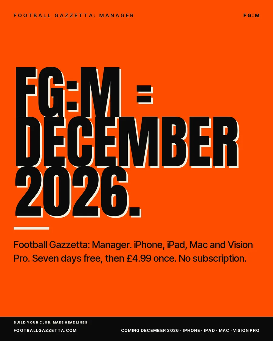 Campaign poster on orange: FG:M = December 2026.