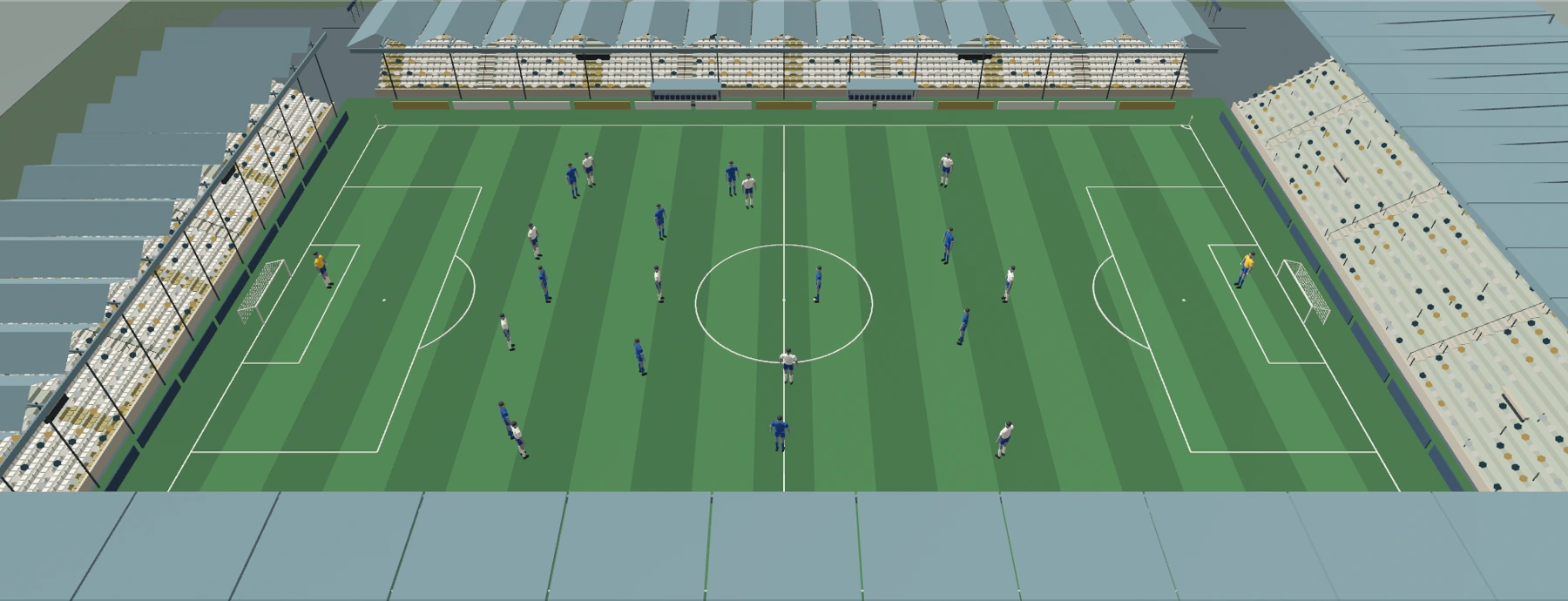 3D match capture showing the players, pitch and crowd